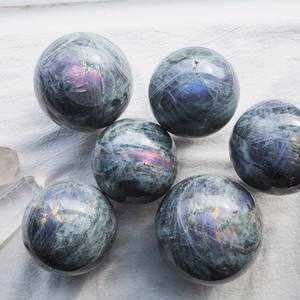 Nueva Esfera <span class=keywords><strong>de</strong></span> Labradorita Morada Pulida, Cristales Naturales, Piedras Curativas, Esfera <span class=keywords><strong>de</strong></span> Diferentes Tamaños para Colección - Product Image 1