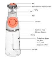 Prix raisonnable Cuisine Unique Verre Mesuré Huile D'olive et Vinaigre Distributeur Bouteille Verseur avec Bec pour la Cuisine