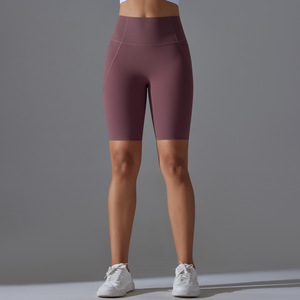 Shorts <span class=keywords><strong>de</strong></span> <span class=keywords><strong>sport</strong></span> <span class=keywords><strong>grande</strong></span> <span class=keywords><strong>taille</strong></span> personnalisés à séchage rapide pour femmes, <span class=keywords><strong>taille</strong></span> haute, pour yoga et fitness, coupe ample, pour la course à pied – Vente chaude - Product Image 3