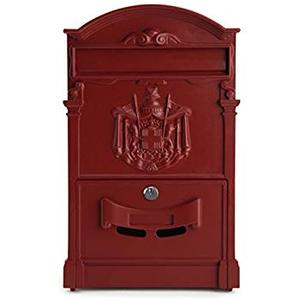 Kotak surat aluminium gaya antik, kotak surat paket cerdas luar ruangan dengan pola tiga dimensi bergaya merah dengan desain modis Retro - Product Image 4