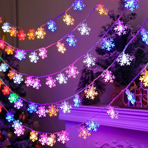 Hoạt động LED <span class=keywords><strong>Twinkle</strong></span> nhấp nháy bông tuyết chuỗi giáng sinh ánh sáng ngoài trời trong nhà Xmas Tree hiển thị cổ tích Vòng hoa đèn - Product Image 3