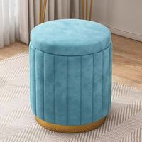 Tabouret de maquillage bas moderne et écologique en velours doux, avec rangement intégré, pour chambre à coucher et coiffeuse