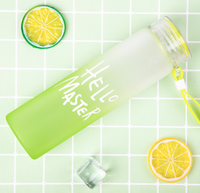 Bouteille d'eau en verre coloré dégradé, ml, bouteille de boisson portable, givré, avec logo personnalisé