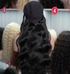 Demi-perruque en cheveux humains, ondulée, noir naturel, avec cordon de serrage, ligne de cheveux invisible, sans colle, prête à porter - Product Image 3