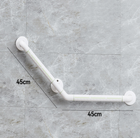 Barres d'appui de douche noires en plastique à double verrouillage avec ventouses de sécurité antidérapantes pour toilettes et salles de bain
