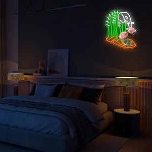 โคมไฟนีออนแอลอีดีสไตล์อิตาลีรูปการ์ตูนตลกรูปสัตว์ตะบองเพชรติดผนังสำหรับห้องนอนคลับคาเฟ่ - Product Image 6