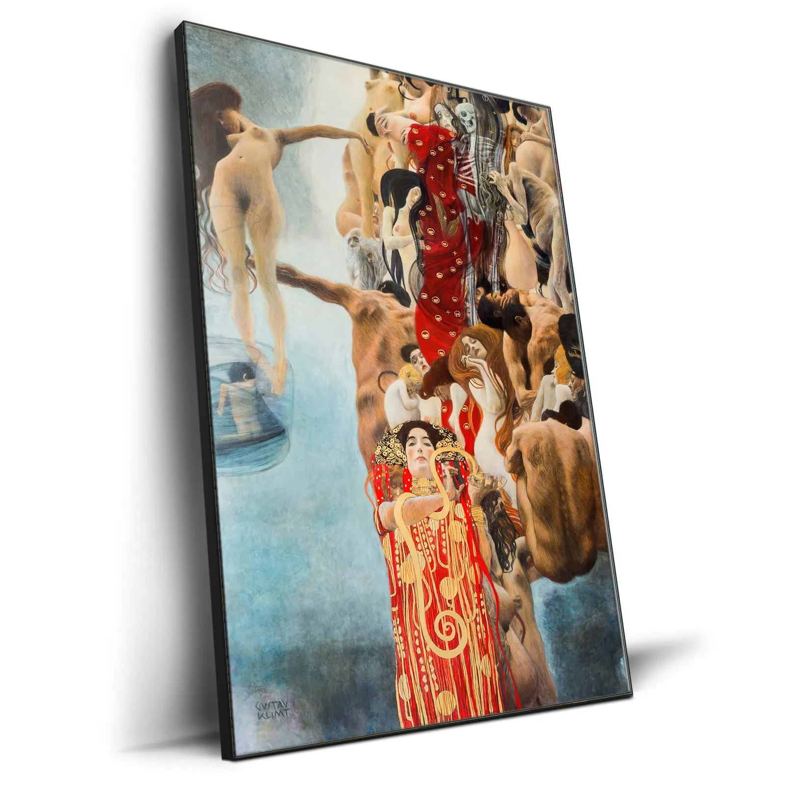 Rahmenlose Leinwand drucke Berühmte Kunstwerk-Malerei HD-Kunstdrucke Klimt-Ölgemälde der Kuss mit Goldfolie für Wand dekoration