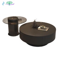 Table basse en marbre noir de style chinois, cadre en bois minimaliste italien, rangement rétractable, ensemble de salon, table de luxe légère