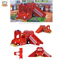 Maison de jeu en bois personnalisée pour enfants, thème petite ville, pour jeu de rôle commercial en intérieur, avec caserne de pompiers et café, pour parc d'attractions pour enfants