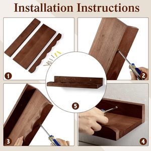 Thiết lập của <span class=keywords><strong>3</strong></span> bằng gỗ nổi kệ cho phòng ngủ & vườn ươm gỗ Kệ sách với khung nổi tường lưu trữ giá cho trang trí - Product Image 4