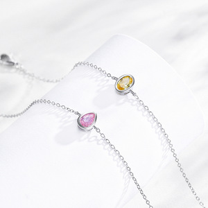 S925 Sterling Silver Candy Color Zircon Chain <b>Bracelet</b> for Women's Everyday <b>Fashion</b> Jewelry Customizable copper version - Product Image 4