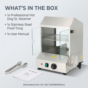 Commercial Hot <b>Dog</b> Steamer Cooker Large Volume Bun Warmer Display Case with Adjustable Temp Control for Catering - Product Image 6