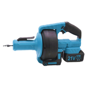 21V Blue High Power Drain Cleaner With Battery And Charger For Home Pipe Clog Removal - Product Image 2
