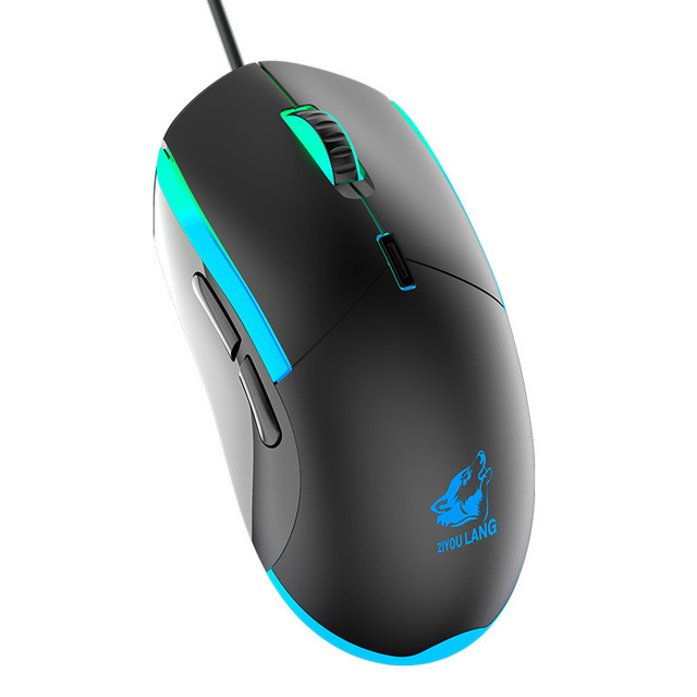 Freewolf V7 Mechanical Game Mouse USB Wired RGB 2400dpi 6 Buttons Programmable for Computer Office Laptop Use