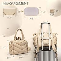 Sac post-partum fourre-tout à couches en polyester à grille losange avec poche à sucette et compartiments isolés