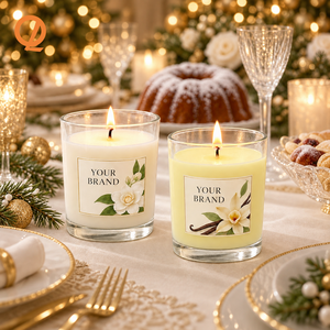 Vela Aromática Artesanal de Cera de Soya en Frasco de Vidrio, Tipo Votiva o <span class=keywords><strong>Pilar</strong></span>, Duración de 20-40 Horas, para Decoración del Hogar, Yoga y Meditación - Product Image 1