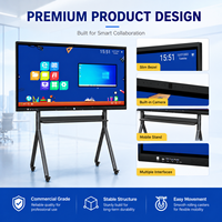 Tableau blanc interactif LCD 4K Android 14 de 65/75/85 pouces avec ordinateur intégré, support mobile, équipement éducatif, usine OEM
