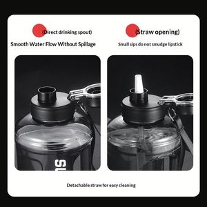 Custom Logo Factory Wholesale <b>2L</b> Half Gallon <b>Straw</b> Type PC Sports <b>Water</b> <b>Bottle</b> Food Grade BPA Free Portable Gym Outdoor Fitness - Product Image 5