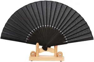 Custom Customized Silk Fabric Fans Garden Wedding Folding Hand Fans For Party Favors Gifts Wedding Guests