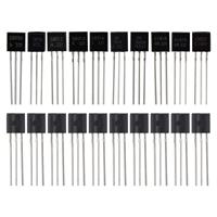 200PCS Transistors à diode TO-92, 10 spécifications, 20 de chaque : 2N2222, 2N2907, 2N3904, 2N3906, S8050, S8550, A1015, C1815, BC327, BC337