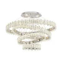 Современная светодиодная хрустальная люстра с 4 кольцами для спальни, люстры и подвесные светильники для столовой