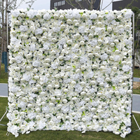 Schwebende große Buchsbaum-Hortensien-Kunstblumen für Hintergrundbilder, große Foto-Chiara-Blumen, weiße Ballons, 3D-5D-Hängeblumenwand