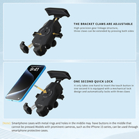 Support de téléphone portable pour moto, vélo, avec chargeur sans fil, fixation sur rétroviseur ou guidon, avec USB
