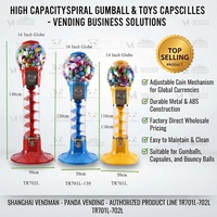 Distributeur de capsules en spirale TR702L - Distributeur de balles rebondissantes en PC de 16 pouces pour capsules de 43-63 mm et balles de gomme de 1 pouce