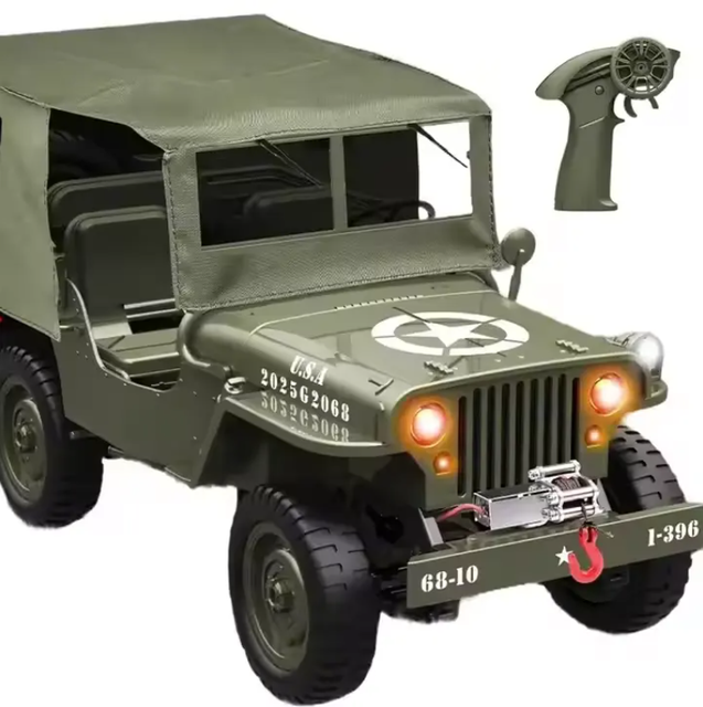 C8815 1941 Willys MB RC  Mini Off-road Remote Control Vehicle Additional Winch Canopy RC Cars Toys RTR High Version
