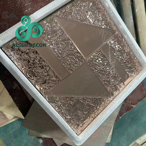 AISEN DECOR Vente en gros de carreaux de miroir muraux autocollants dorés biseautés <span class=keywords><strong>30x30</strong></span> cm, carreaux de mosaïque miroir - Product Image 2