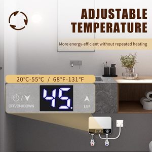 Máy nước nóng không bình điện thông minh 110V 3500W, nước nóng tức thì, hệ thống điều khiển tự động, màn hình kỹ thuật số cảm ứng, nhiệt độ không đổi - Product Image 4