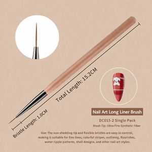 Pinceau à ongles japonais en bois avec manche diamanté, poils haute densité pour le design de gel quotidien en salon - Product Image 5