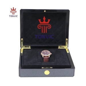Scatola per Orologi in Fibra di Carbonio Personalizzata, Lussuosa Scatola in Legno con Finitura Laccata, Prezzo all'Ingrosso per Confezione Singola di Orologi - Product Image 1