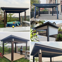 Pergola de jardin intelligente en alliage d'aluminium de style chinois pour cour extérieure, pavillon de villa, véranda rurale