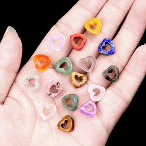 Grande foro 10mm assortito di cristallo naturale agata amore cuore perline forato pietra allentata per la creazione di gioielli fai da te - Product Image 4
