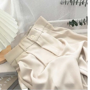 Pantalones de Vestir de Cintura Alta Estilo Coreano para Mujer, Pantalones Casuales de Pierna Ancha y Recta, Holgados y Estilizantes para Primavera y Otoño - Product Image 3