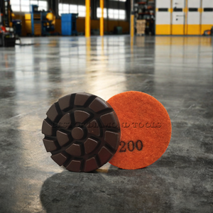 <span class=keywords><strong>3</strong></span> Zoll D76mm Hybrid Polier pad Halb metall Kupfer Bond Diamant Schleif pucks Hakens ch laufen rücken für Betonboden OEM - Product Image 3