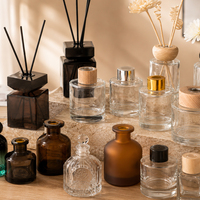Bouteille diffuseur de parfum carrée avec bouchon en bois, bouchon de bouteille diffuseur de parfum, bouchon de bouteille diffuseur d'arômes avec couvercles