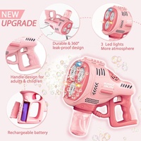 Machine à bulles automatique pour enfants, pistolet à bulles pour enfants, science-fiction, pistolet à bulles spatiales avec 3 lumières LED