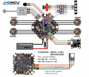Ventes chaudes JHEMCU GHF405AIO-HD Betaflight F405 Contrôleur de vol OSD avec ESC 40A PWM Dshot600 2-6S pour drone de course RC Toothpick - Product Image 3