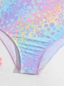 Nouvelle Arrivée 2026 - <span class=keywords><strong>Maillot</strong></span> <span class=keywords><strong>de</strong></span> <span class=keywords><strong>Bain</strong></span> Une Pièce Enfant Tendance - Imprimé Léopard Arc-en-ciel avec Bretelles Croisées au Dos, Coupe Flatteuse, Idéal pour l'Été - Product Image 6