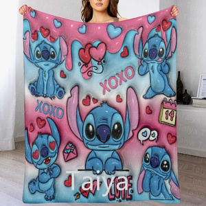 Lowest Price Latest Fashion Cute 3D Inflated <strong>Stitch</strong> Super Soft Microfiber Flannel <strong>Throw</strong> Valentine's Day Blankets Kids Blanket - Product Image 3