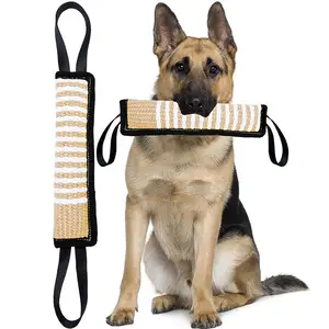 Mainan anjing interaktif tarik perang, mainan anjing latihan gigit bantal goni mainan tarik anjing