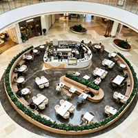Comptoir de bar à café multifonctionnel de luxe personnalisé avec éclairage LED, écoresponsable, de haute qualité, pour centre commercial, kiosque, station de café