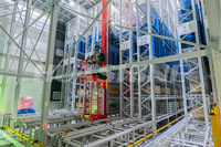 Système de Stockage ASRS pour Farine de Maïs, Dioxyde de Titane en Big-Bag, Amidon et Produits en Poudre avec AGV Robuste