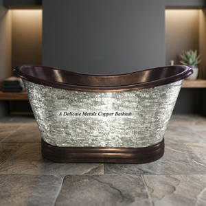 Bañera de Mosaico de Metales Delicados con Acabado Antiguo, Bañera Ovalada Hecha a Mano, Duradera y Independiente, DM-296 - Product Image 1