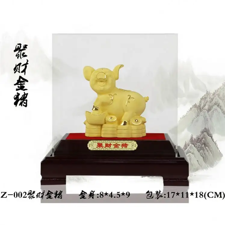 2019 dekorasi figur babi meja kantor hadiah set item hadiah Tahun Baru Cina