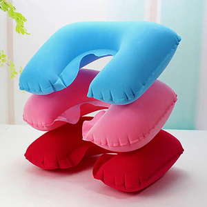 Almohada de viaje en forma de U para coche, Oficina de vuelo aéreo, almohada <span class=keywords><strong>inflable</strong></span> para el <span class=keywords><strong>cuello</strong></span>, funda de felpa corta, soporte para reposacabezas, cojín de enfermería suave - Product Image 2