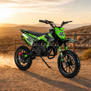 Minimoto de Cross de 2 Tiempos, Nueva, Color Verde Hierro y Negro, para Jóvenes, para Carreras al Aire Libre, Motor BY-067, Gran Potencia, en Oferta - Product Image 1
