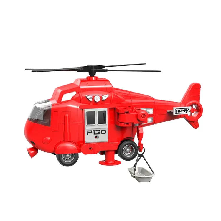 1/20プラスチック摩擦ヘリコプターおもちゃ子供用ライトサウンド付き